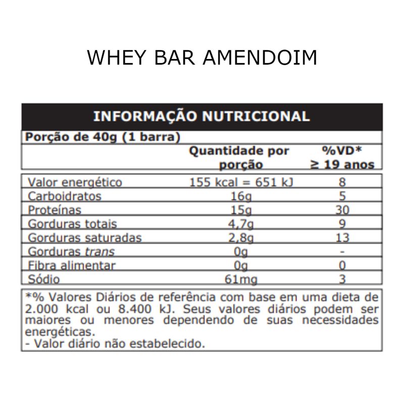 TabelaWhey Bar 24 Un amendoim Probiotica