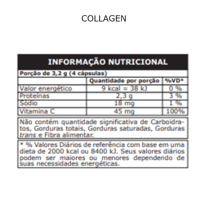 tabela Collagen 120 Cáps Probiotica