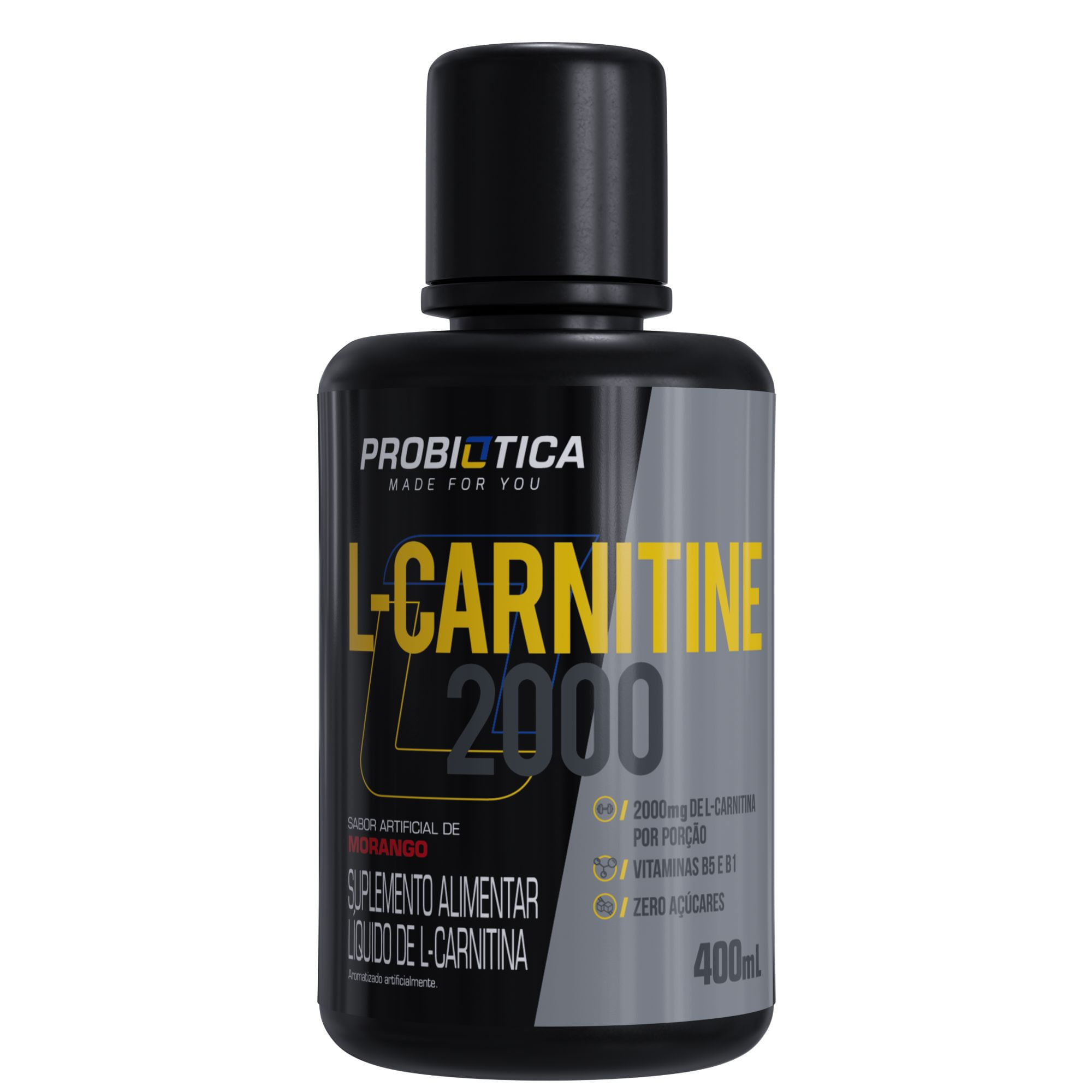 L-Carnitina 2000 Líquida 400ml com Vários Sabores - Probiótica